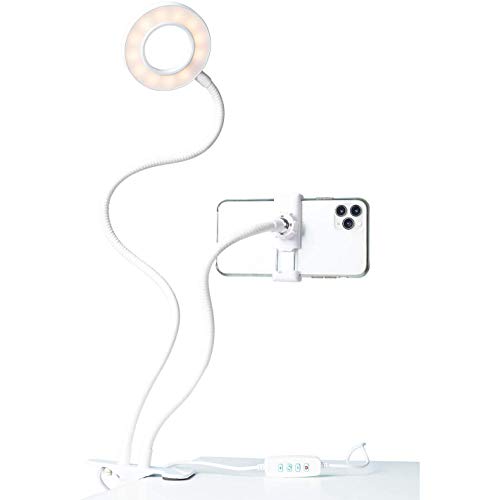 LITTIL Shine - Minimalist Selfie LED Ring Light with Desk Clip and Cell Phone Holder | 3 Adjustable Light Modes | Brighten up Your Photos and Videos on TikTok, Zoom, IG, and Everyday Life