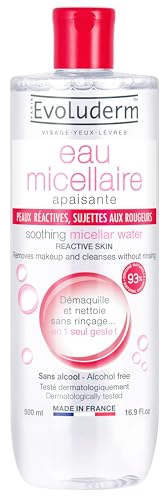 Image of Evoluderm Micellar Water For Reactive Skin 500 ml | Soothing Makeup Remover | Alcohol & Paraben Free