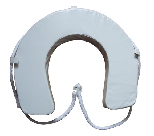 WHITE HORSESHOE LIFEBUOY + GRAB LINE