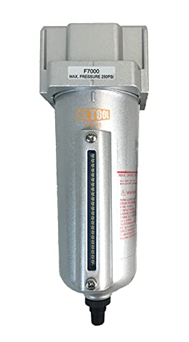 1/2" Npt Heavy Duty Industrial Grade Particulate Filter/Water Trap For Air Compressor Compressed Air Lines, 5U With Metal Bowl (Auto Drain) #TOP20