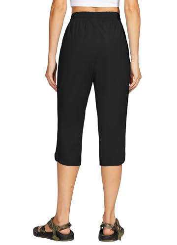 Willit Women's Swim Capris Pants Quick Dry Swimming Board Beach Athletic Capris with Pockets Lightweight UPF 50+ 18"3