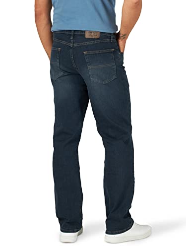 Wrangler Authentics Men's Classic 5-Pocket Relaxed Fit Jean, Military Blue Flex, 40W x 32L