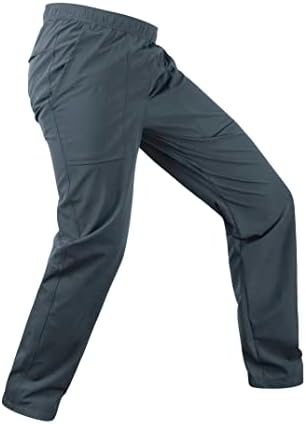 LE VONFORT Men's Stretch Hiking Pants Lightweight Quick Dry Running Athletic Active Jogger Pants Grey Large