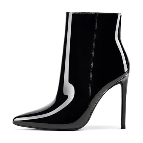 GENSHUO Patent Leather Ankle Booties Cover