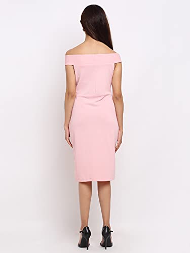 Image of Shasmi Women's Comfortable Mustard Sweetheart Neck Sleeveless Solid Midi Bodycon Casual Western Stylish Dress for Womens