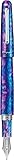 Pennino: acciaio MONTEGRAPPA Collezione ELMO 01 FANTASY BLOOMS, Penna Stilografica Punta Media, Blue Cross Gentian Originale Fantasia Genziana Sfumature Blu Viola Ispirazione Floreale