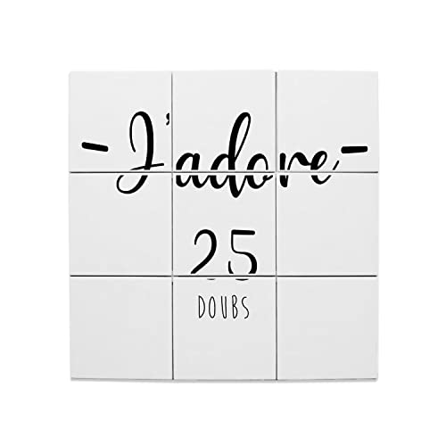 Carreaux céramique décoratif J'Adore Doubs 25 tableau mural azulejos