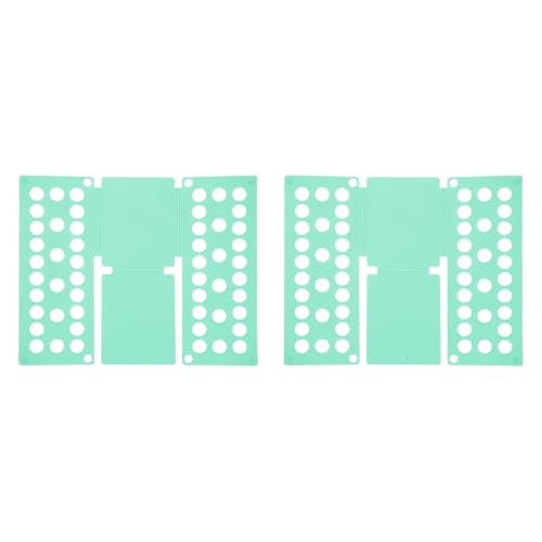 QUARKZMAN 2 Piezas De Tabla para Doblar Camisetas, Organizador De Camisetas De Plástico Plegable para Armario Cajón Almacenamiento Fácil De Ropa (Verde Nórdico 18.9x15.75 Pulgadas)