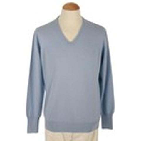 Shephe Men's V Neck Cashmere Sweater Sky Blue Small Cover