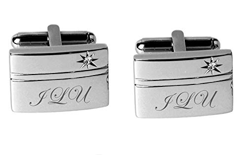 Mancuernillas de Plata Estrella CZ Personalizadas miniatura 2