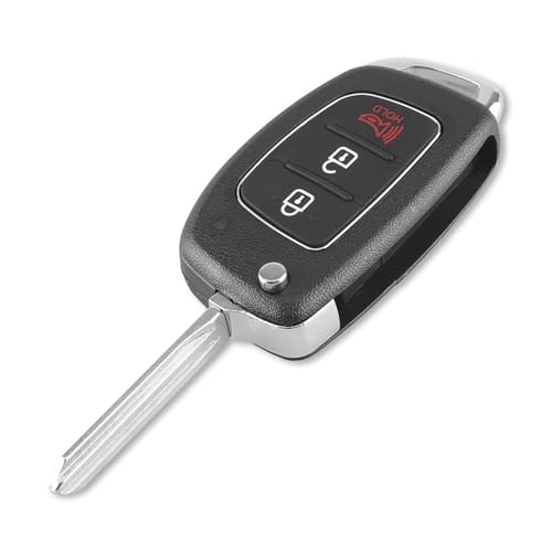 Coque clé pour Hyundai Elantra Verna boîtier de remplacement noir à 3 ou 4 boutons Modèle 2