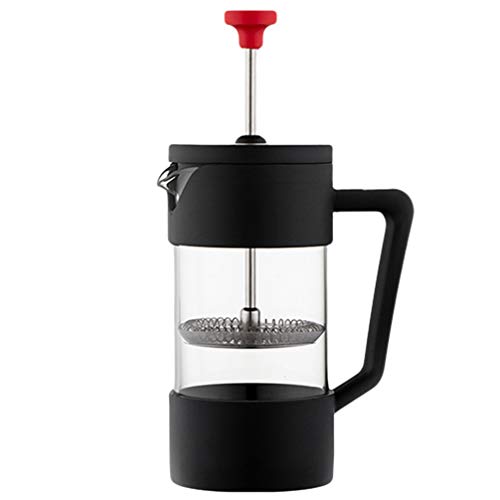 DOITOOL Coffee Maker Stainless Steel Coffee Press Flavor Coffee Brewer Glass Teapot with Red Cap for Espresso Coffee Milktea Tea Making 350ML