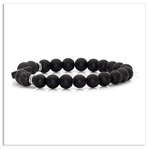 Image of Xusamss Fashion 8MM Matte Agate Beads Bracelet Cross Elastic Bracelet,7 1 /2 Wrist