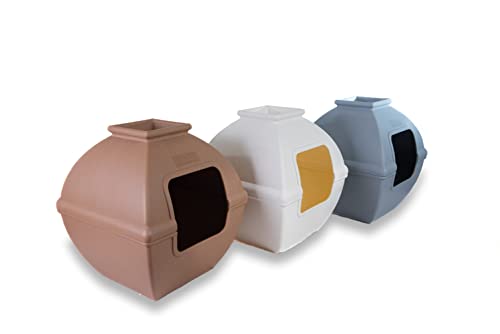 Good Pet Stuff, The Courtyard Hidden Litter Box, Artificial Plants & Enclosed Square Cat Planter Litter Box, Vented & Odor Filter, Easy to Clean, White Birch - Image 6