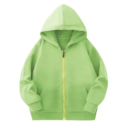 DDAPJ pyju Girls Zip Up Hoodies Kids Casual Long Sleeve Sweatshirt Fall Fashion Hooded Jacket with Pockets 2-11 Years
