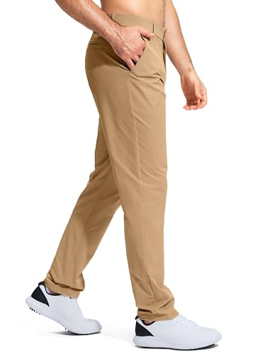 Image of Pudolla Men's Golf Pants Stretch Work Dress Comfy Pants 30 inch /32 inch /34 inch Lightweight Quick Dry Casual Slacks Trousers with Pockets