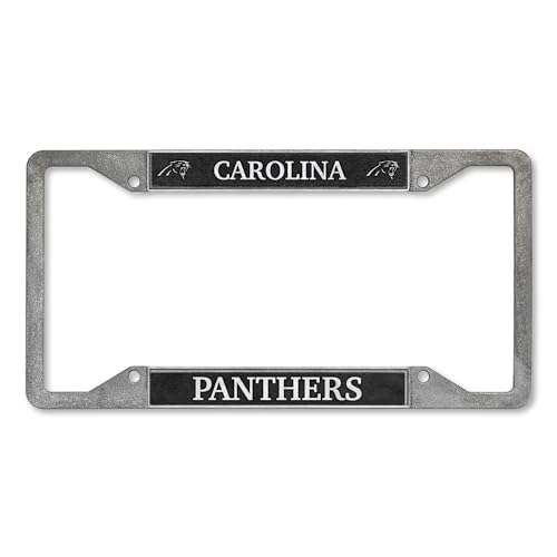 Rico Industries NFL Football Carolina Panthers Pewter License Plate Frame 12" x 6" by Rico Industries - Used condition - CA$7.11