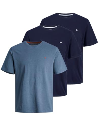 JACK & JONES Herren JJPAULOS Tee SS Crew Neck, Navy Blazer/C W. 2 x Navy Blaz, S – Ansicht 1