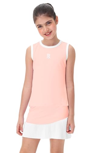 Remimi Girls Sport Tank Dress with Shorts Kids Sleeveless Golf Outfit Casual Exercise Activewear 6-7 Years Pink 6