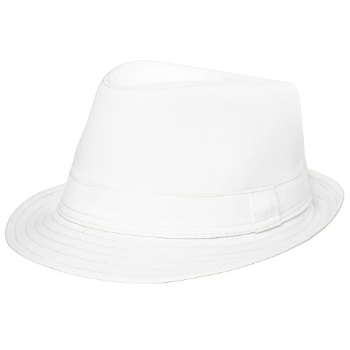 Caspar HT002 Damen Baumwoll Trilby Hut, Farbe:weiss