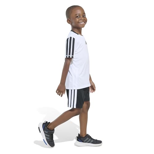 Image of adidas Boys' Short Sleeve 3-Stripe Soccer Tee Shirt and Short Set
