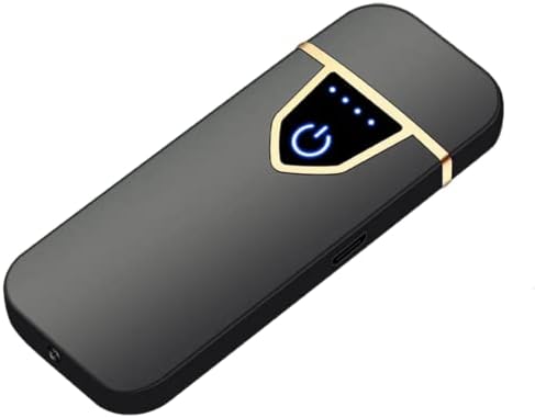 WORLD CLASS USB Lighter, Touch Ignition Electric Lighter USB Rechargeable Electronic Lighter with Power Indicator, Ultra Thin Windproof Flameless Touch Switch Lighter for Candles for Men