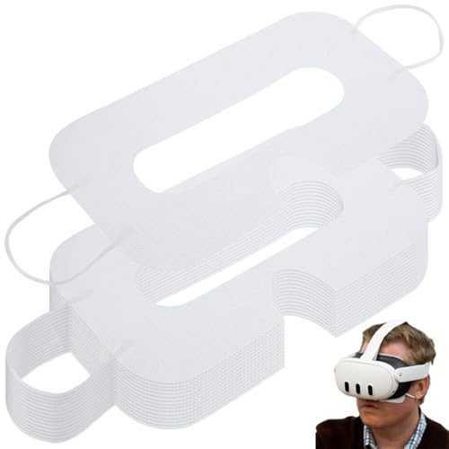 50er-Pack Gesichtsmasken, Einweg-Augenmasken-Pads, universelle Einweg-VR-Hygieneabdeckung, VR-Gesichtsschutzpad, passend für HTC Vive Pro und andere VR-Geräte, weiß.