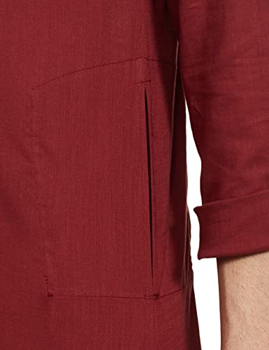 Image of Amazon Brand - Symbol Men's 100% Cotton Solid Long Length Casual Kurta - Regular Fit (Available in Plus Sizes)