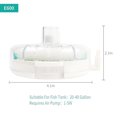 Image of Small Aquarium Sponge Filter, Small Fish Tank Filter & Mini Submersible Fish Filter Built-in Air Bubble Stone and Bio Sponge for Fish Tanks up to 20-40 Gallon (Air Pump Not Included)