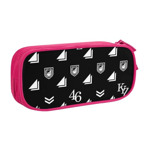 乃木坂 46logo (2) 軽量快適 学生用二層筆箱 厚さ 5cm / 幅 10.5cm / 長さ 21cm 学校/オフィス/旅行 文房具/小物収納 転写インクプリント