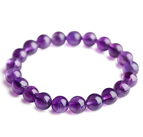 Bracelet en jade violet véritable et perles d'améthyste d'Uruguay