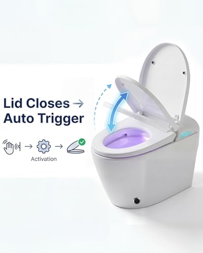 Image of TOTTE Smart Toilet with Bidet Built-in, Automatic Lid, Heated Seat & Dryer, ADA Comfort Height Bidet Toilet, Foam Shield, Night Light, Instant Warm Water, Built-in Aroma System for Modern