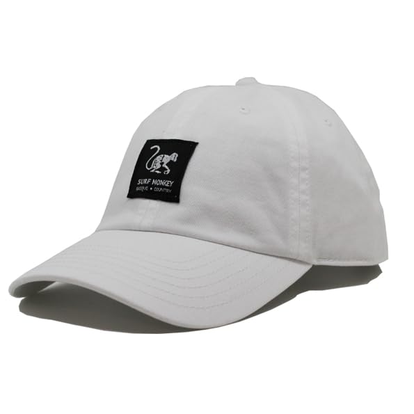 Klasyczna czapka z daszkiem Surf Monkey® - czapka z daszkiem o splocie skośnym bez struktury (biała)