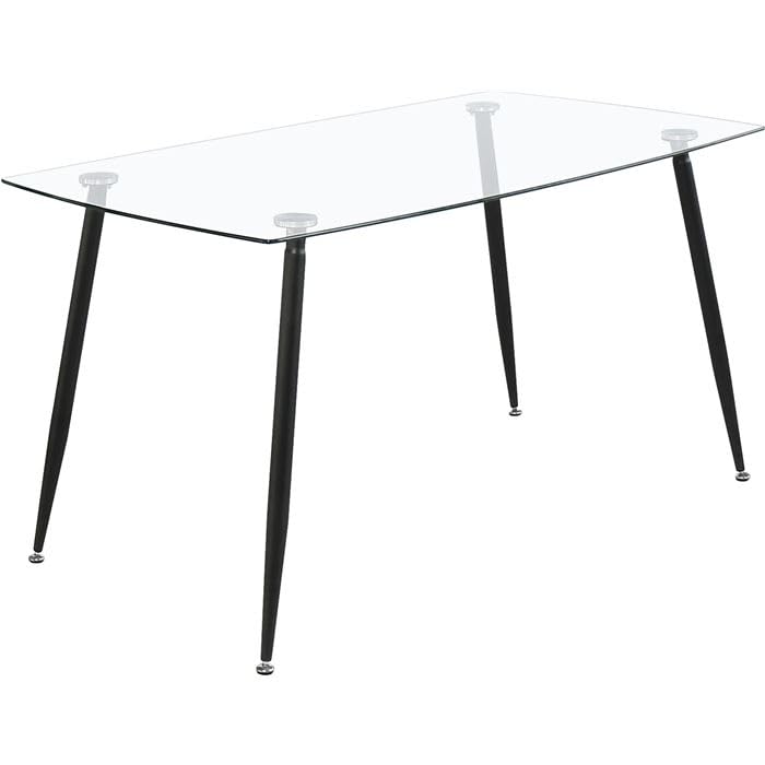 Shiito | Modelo Sweden | JC - Mesa de Comedor | Mueble Moderno de Salón | Tapa de Cristal con Patas de Metal | 120x180 cm
