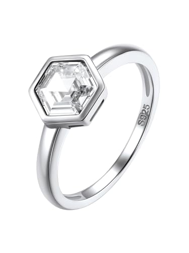 Silvora 925 Sterling Silver Simple Black CZ Ring Tiny Wedding Band Rings for Women Size 5-12