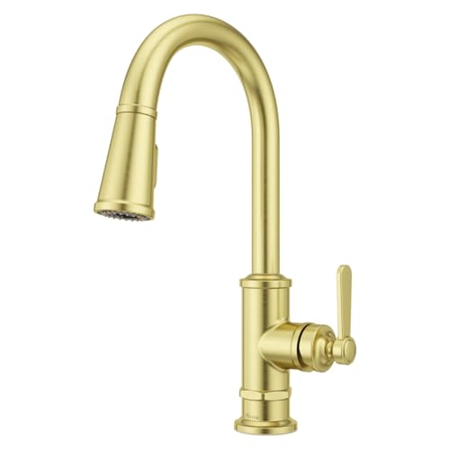 Pfister, GT529-TDBG, Port Haven 1.8 GPM Deck Mounted Pull Down Kitchen Faucet, Brushed Gold by Pfister - Used condition - US$199.00