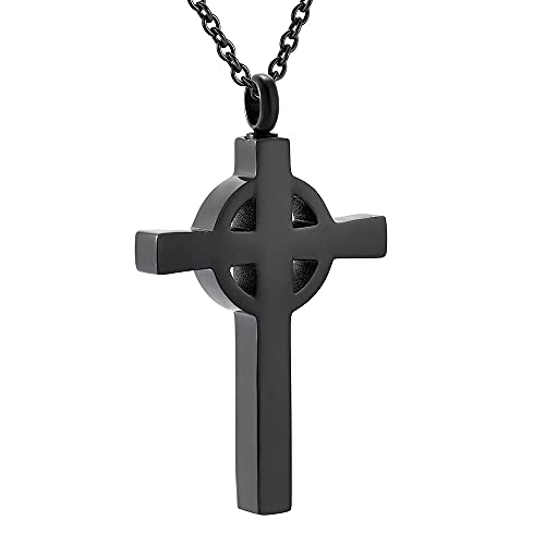 Collier d'urne funéraire croix brillante pour stocker les cendres de l'être aimé