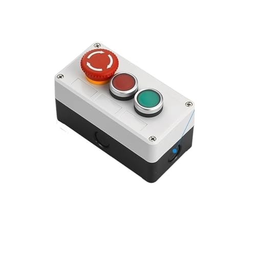 CASNKTTJ New Button Switch Control Box Plastic Hand-held self Starting Button Waterproof Box Electrical Industrial Emergency Stop Switch(3Hole-01)