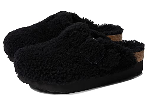 Birkenstock Women's Boston Big Buckle Teddy By Papillio, Black, 7 Medium Us #TOP3