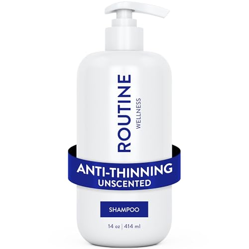 Image of Routine Wellness Anti-Thinning Volumizing Shampoo - Unscented | Clinically tested shampoo for thinning hair with biotin, pea peptides, saw palmetto oil, color safe, sulfate free