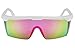Semi Rimless Performance Wrap Around Sport Style Retro Mirrored Unisex Sunglasses (White/Rainbow Mirror)