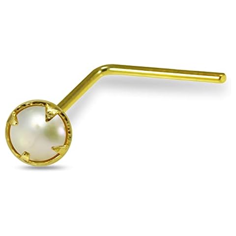 9K Gold Pearl Ball Nose Stud Piercing Cover
