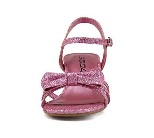 Soda Girly-2 Children's Girl's Open Toe Slingback Block High Heel Sandals3