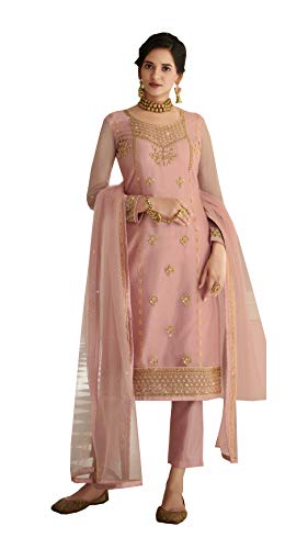 Delisa New Indian/Pakistani Bollywood Party/Wedding wear Salwar Kameez/Salwar Suit for Women K3 (Pink, XX-LARGE-46)