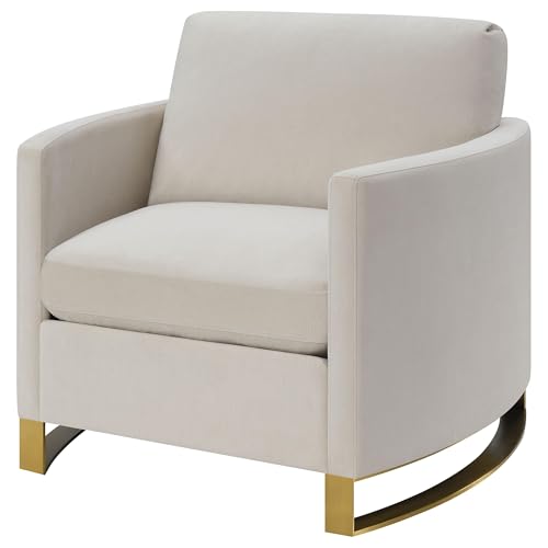 Sillón Arqueado Tapizado Beige miniatura 4