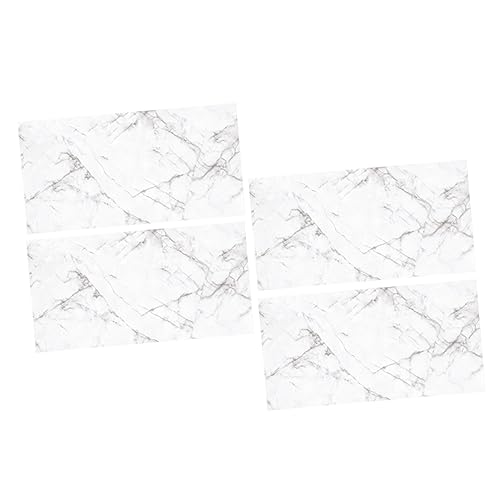 Vaguelly 4 Piezas De Película De Cristal De Imitación De Mármol Autoadhesiva Para Revestimiento De Estantes Decoración De Hormigón Tira De Transición Cuadrada Para Suelo Azulejos