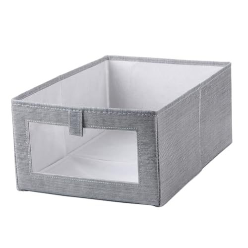HIAKDOFT Caja Organizadora Plegable sin Tapa Contenedor de Almacenamiento No Organizador Versátil para Ropa y Objetos Caja Grande Gris para Hogar y Armario