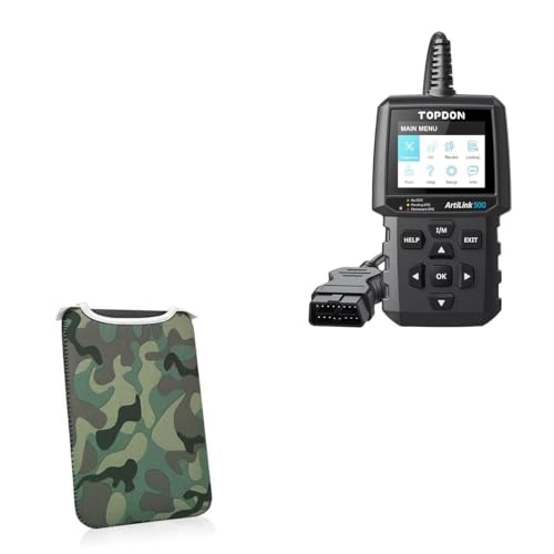 BoxWave Case Compatible with Topdon Artilink 500 (2.8 in) - Camouflage SlipSuit, Slim Design Camo Neoprene Slip On Pouch