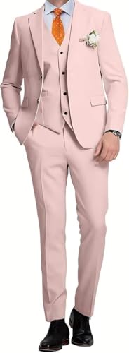 Men's Linen Mens Suits 3 Piece Slim Fit Tuxedo for Men Beach Wedding Formal Groomsmen Suit Groom Prom Set2