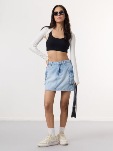 The Souled Store blue denim skirt – image 3